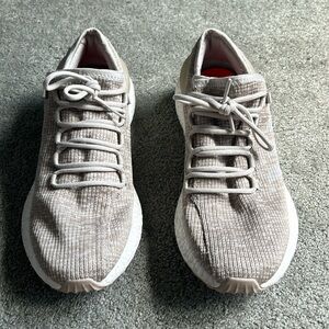 Barely worn tan adidas athletic shoes